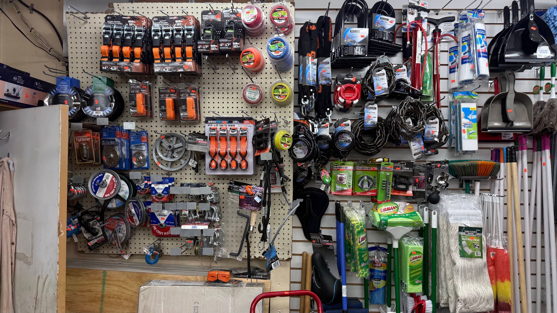 Wall of fasteners and specialty hardware
