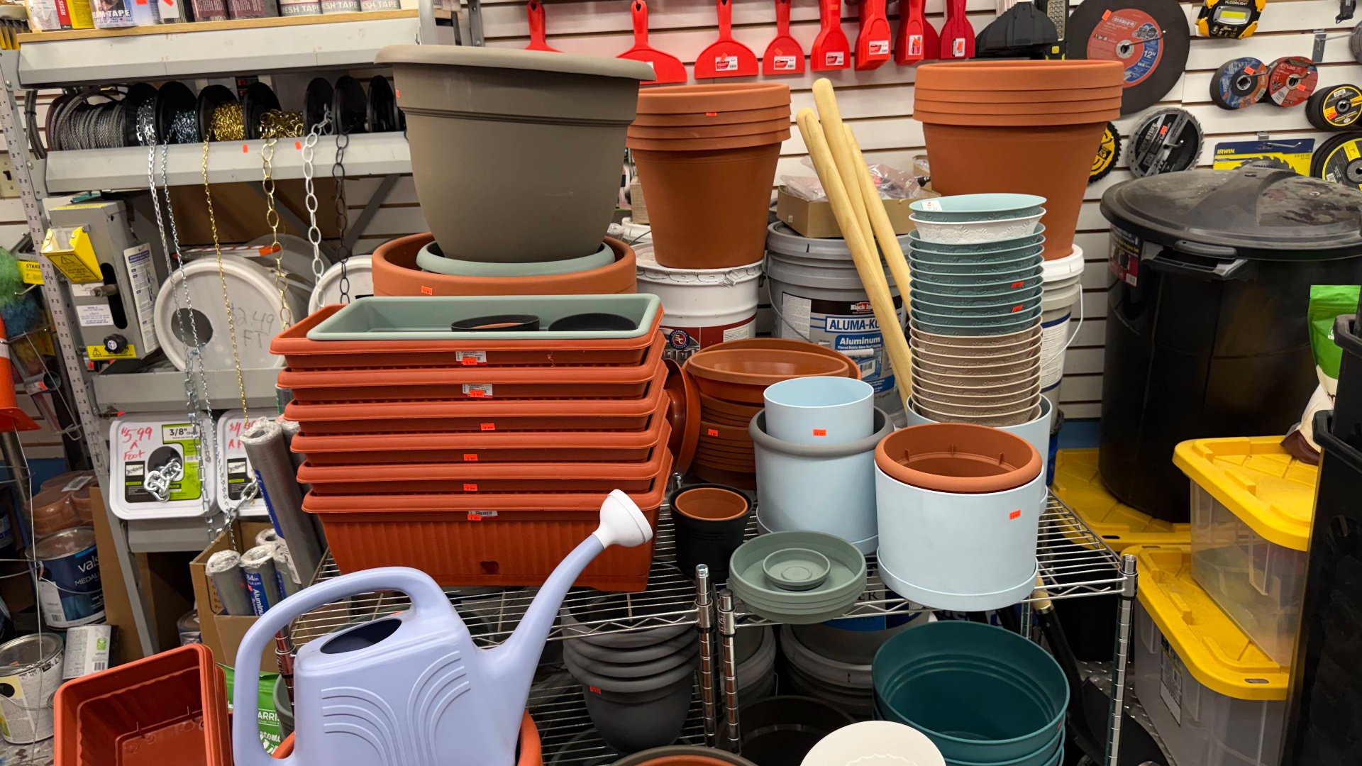 Hardware aisle at Flat Hardware